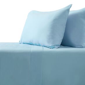 Living & Co Microfibre Sheet Set Blue Queen