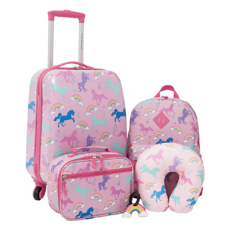 Travelers Club 5 Piece Luggage Set Unicorn Pink, , hi-res