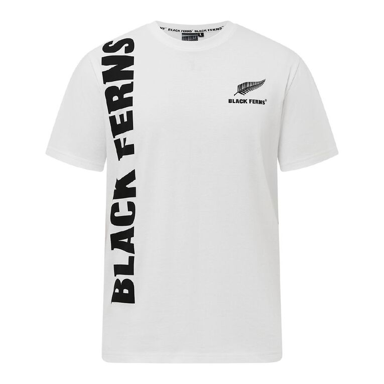 Black Ferns Adults' Short Sleeve Tee, White, hi-res