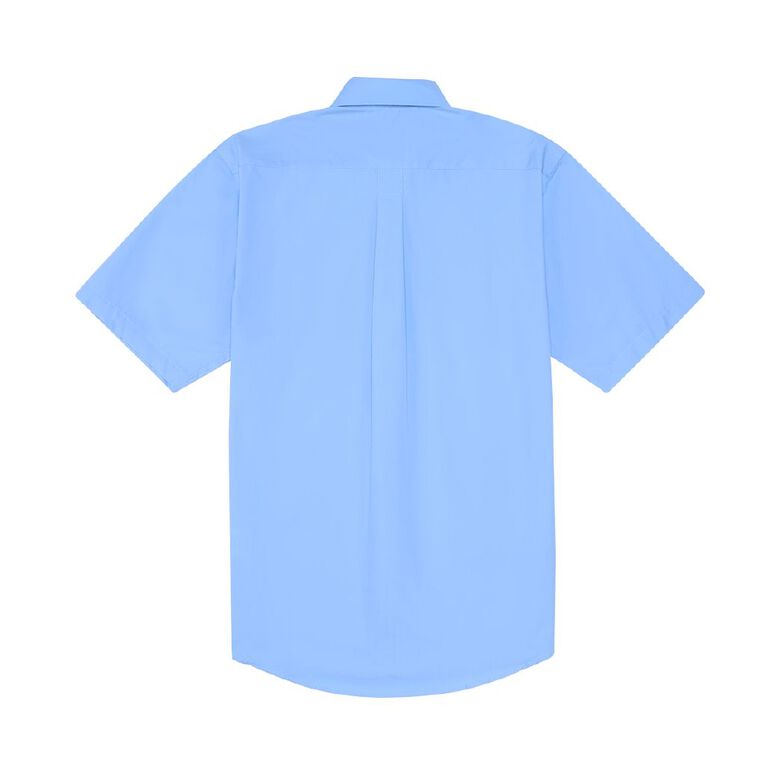 Schooltex Short Sleeve Poplin Shirt, Blue Mid, hi-res
