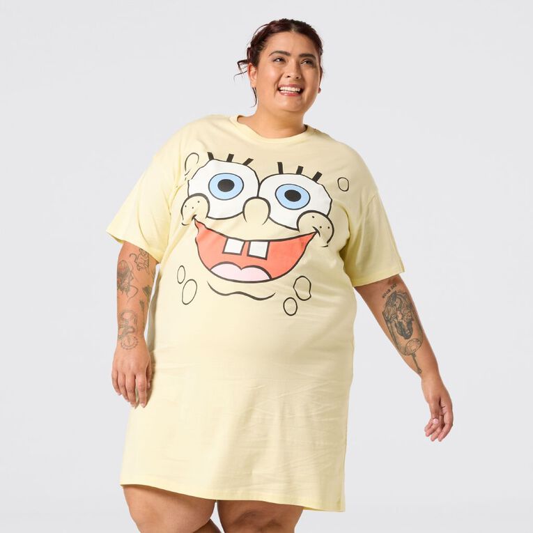 SpongeBob Boxy T-Shirt Nightie, Yellow Light, hi-res