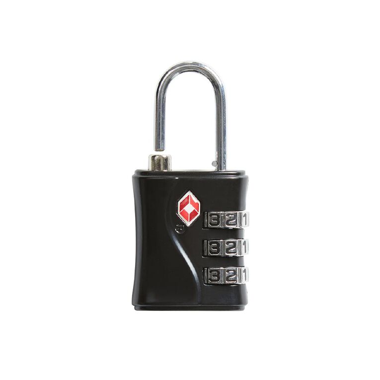 Living & Co TSA Security Padlock 3 Dial Black, , hi-res