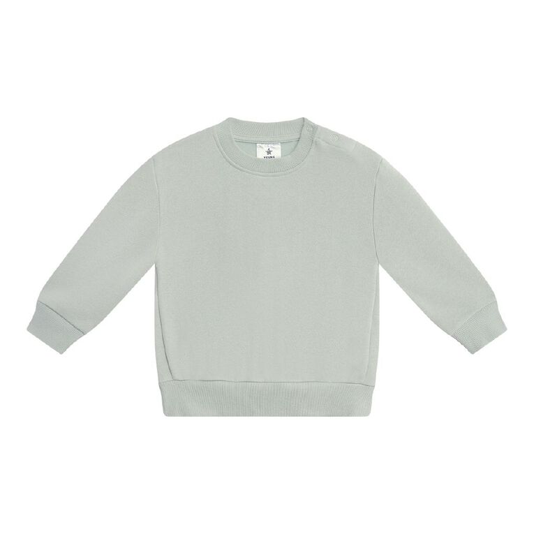 Young Original Babies' Plain Crew Sweatshirt, Green Light, hi-res