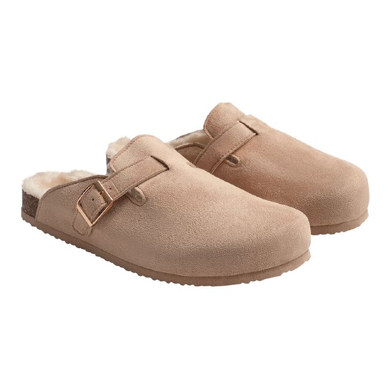 H&H Women's Clog Slippers, Brown Light, hi-res