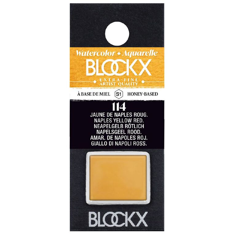 BLOCKX Watercolour Half Pan S1 114 Naples Reddish Yellow Yellow, , hi-res