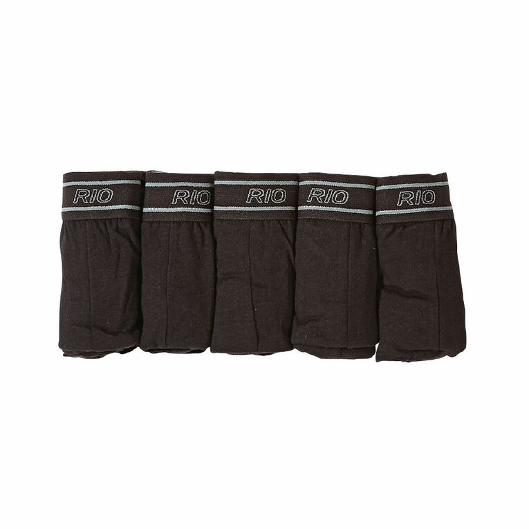 Rio Men's Briefs 5 Pack Black The Warehouse