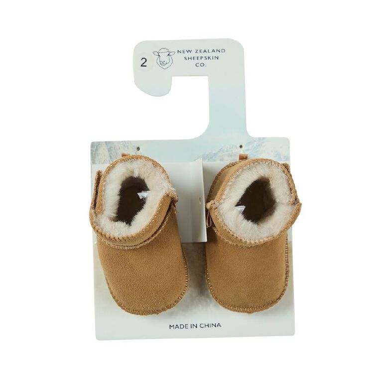 NEW ZEALAND SHEEPSKIN CO. Infants' Sheepskin Lined Slipper Boots, Brown Light, hi-res