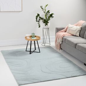 Living & Co Rug Carved Faux Fur Atlas Grey Light 160cm x 230cm