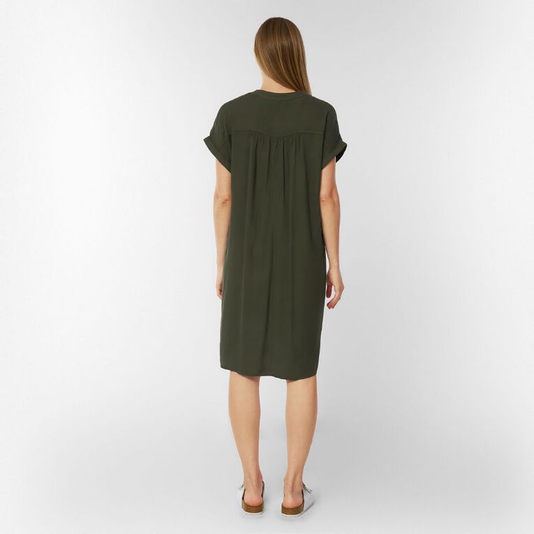 H&H Women's Short Sleeves Pop Over Tunic, Green Dark, hi-res