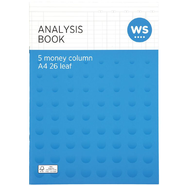 WS 5 Money Column Limp Analysis Book 26 Leaf Green Mid A4, , hi-res