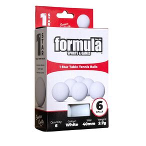 Formula Sports Table Tennis Balls 1 Star White 6 Pack