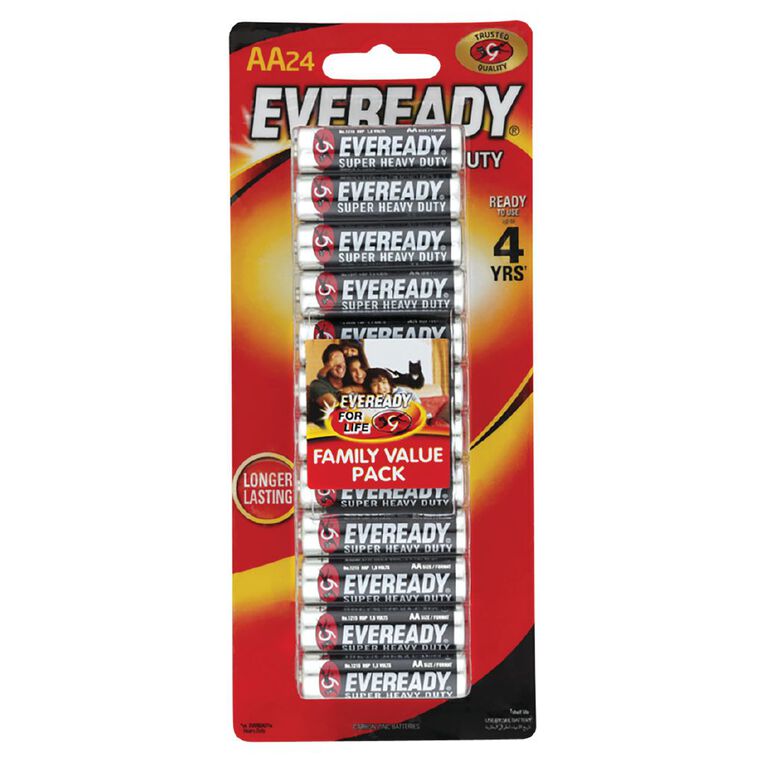 Eveready Super Heavy Duty Batteries AA 24 Pack 24 Pack, , hi-res