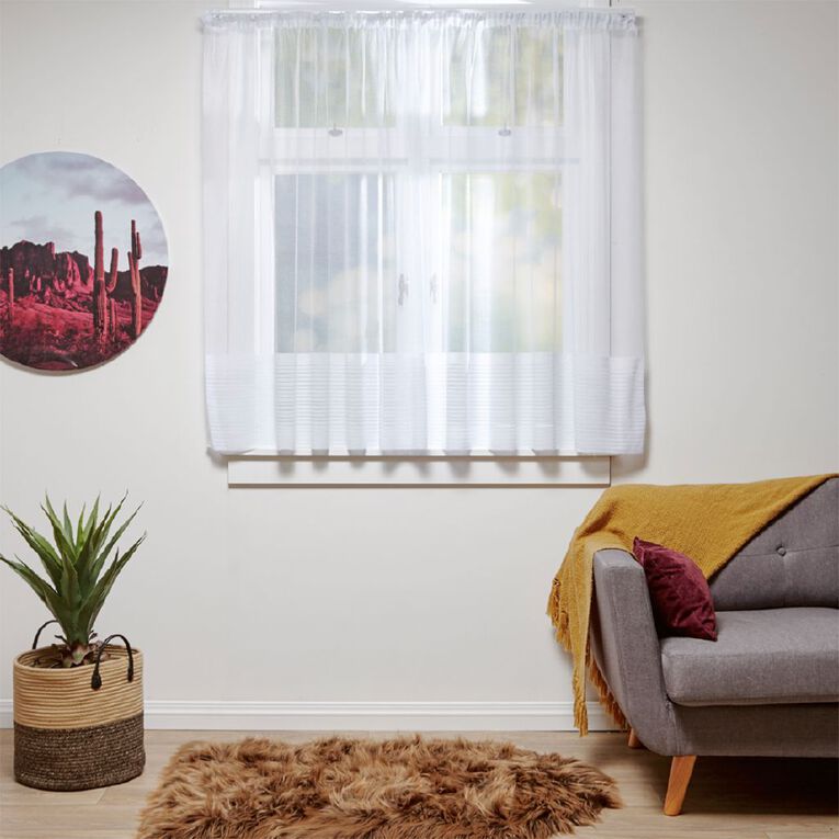 Living & Co Linear Net White 150-230cm Wide/135cm Drop, , hi-res