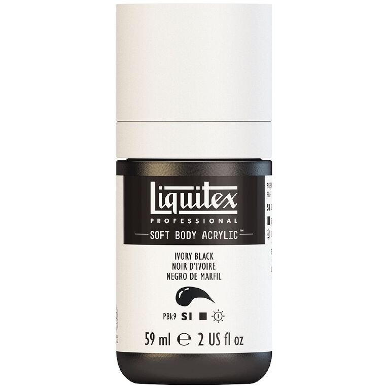 Liquitex Soft Body Acrylic 59ml Ivory Black S1, , hi-res