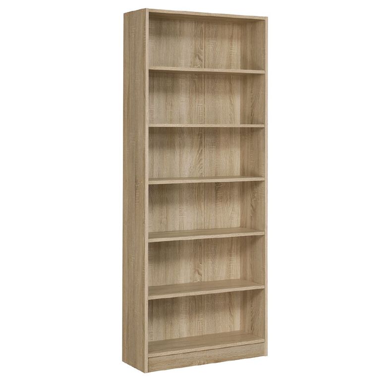 Workspace Soho 6 Tier Bookcase Oak, , hi-res