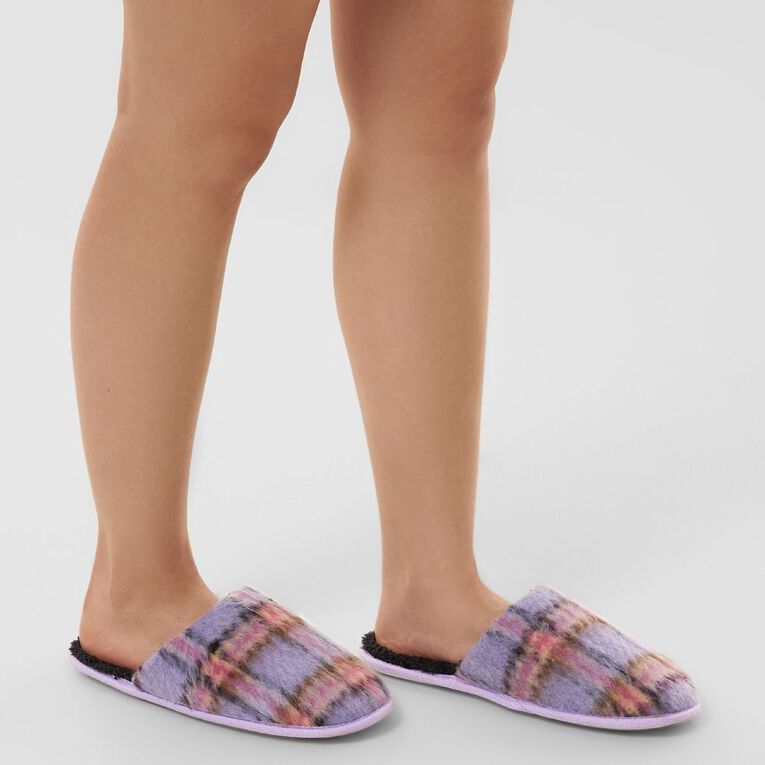 H&H Women's Caroline Scuff Slippers, Purple, hi-res