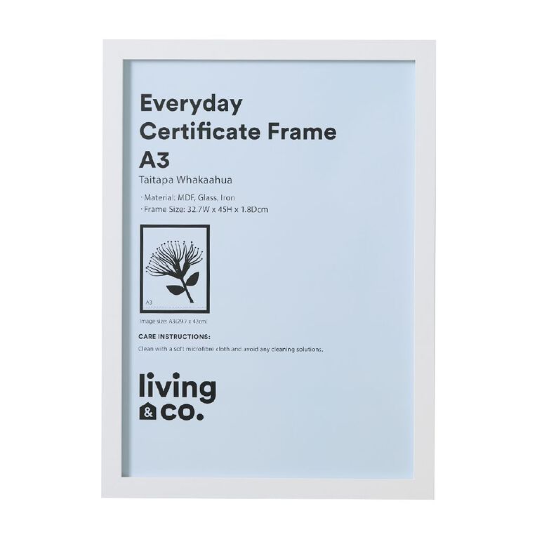 Living & Co Everyday Certificate Frame White, , hi-res