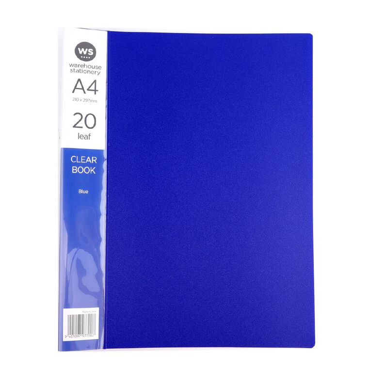 WS Colour Pop Clearbook 20 Page Blue, , hi-res