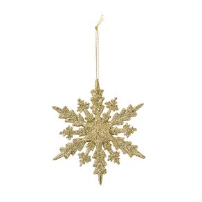 Wonderland Tree Decorations Snowflake 10cm Gold 3 Pack