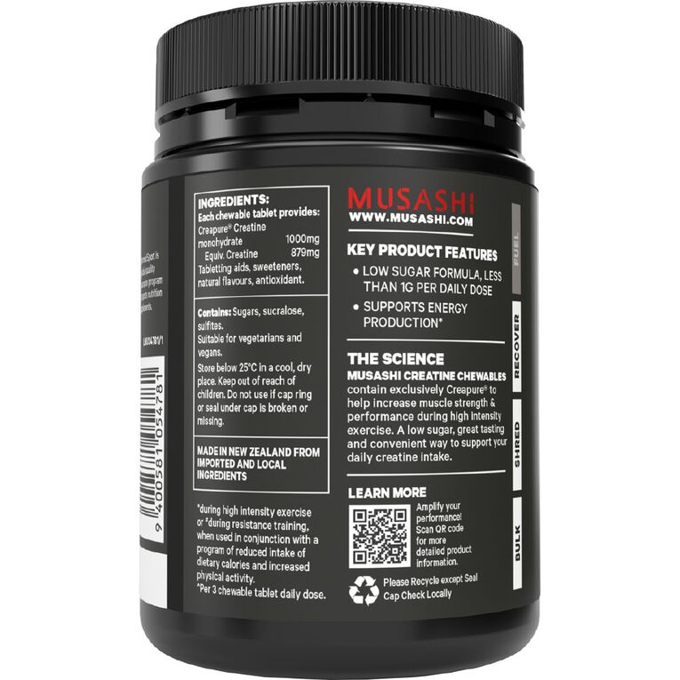 Musashi Fuel Creatine Chewables, , hi-res