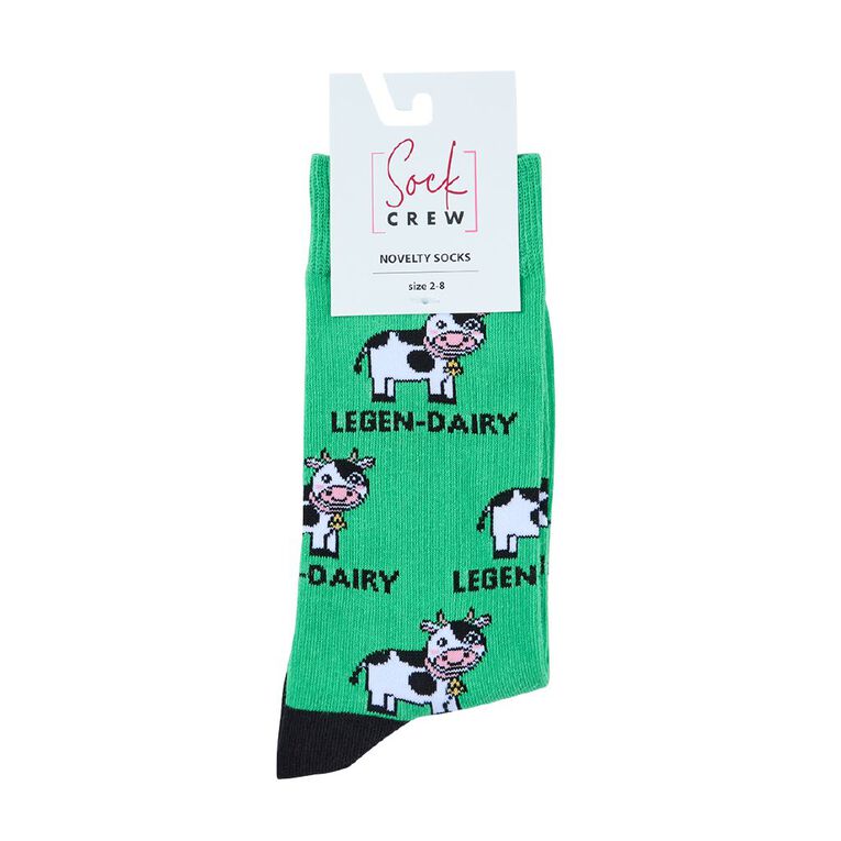 Sock Crew Novelty Crew Socks 1 Pack, Green, hi-res