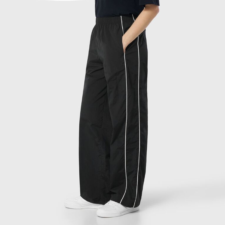 H&H Women's Wide Leg Sport Piping Pants, Black, hi-res