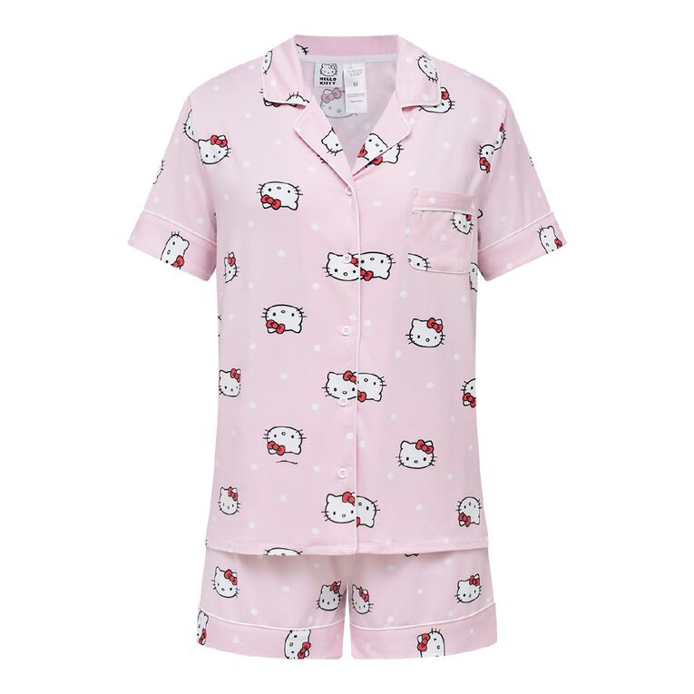 Hello Kitty Comfy Short Sleeve Pyjama Set, Pink Mid, hi-res