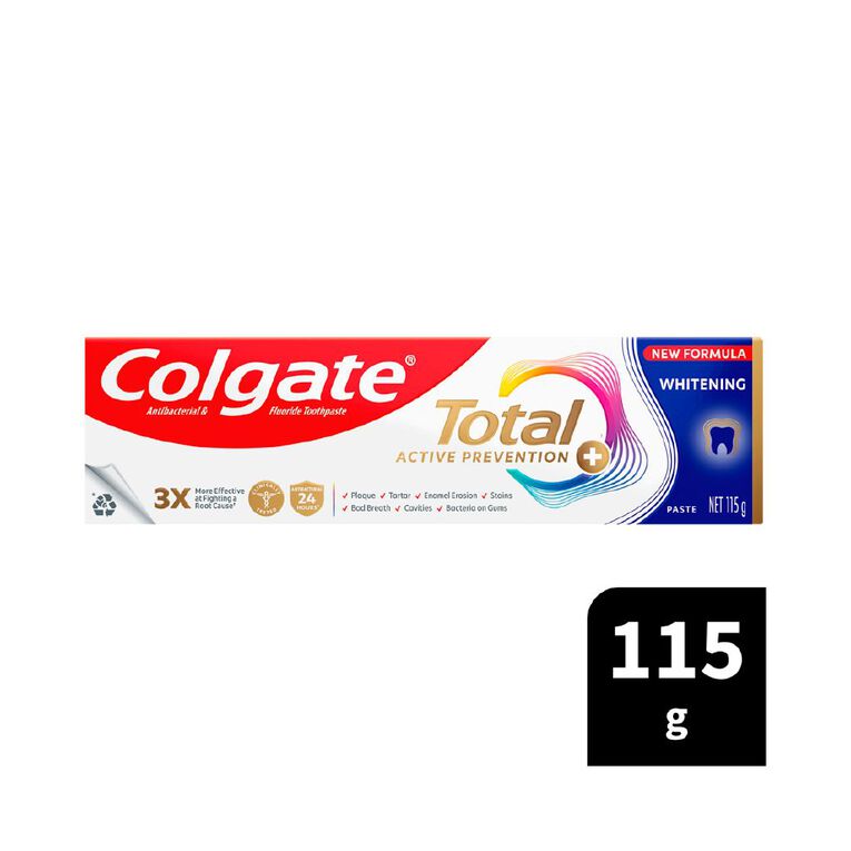 Colgate Total Advanced Whitening Antibacterial Toothpaste 115g, , hi-res