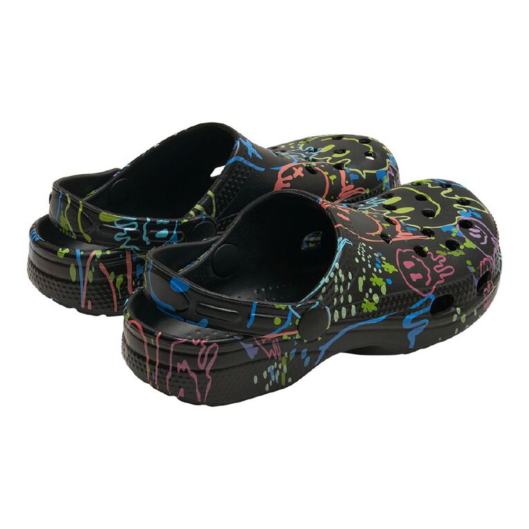 Young Original Senior Kids' Printed Frog Shoes, Black, hi-res