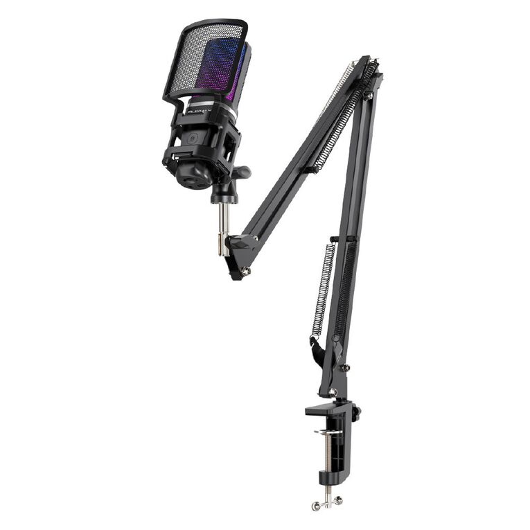 Playmax RGB Black Microphone Arm And Tripod, , hi-res