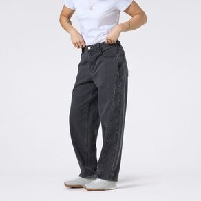 H&H Women's Barrel Leg Mid Rise Jeans