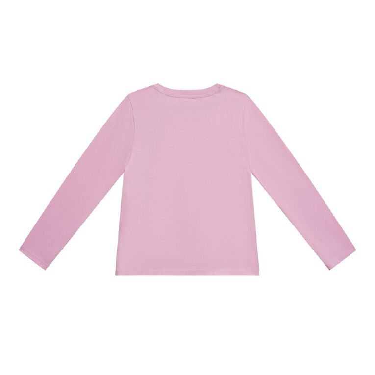 Young Original Long Sleeve Plain Tee, Pink Light, hi-res