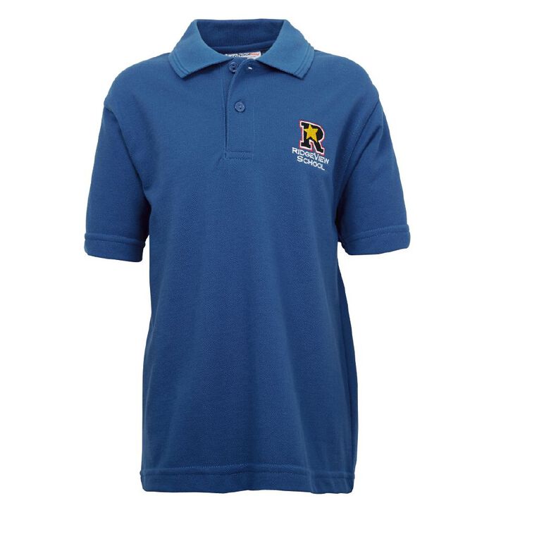 Schooltex Ridgeview Short Sleeve Polo with Embroidery, Royal, hi-res