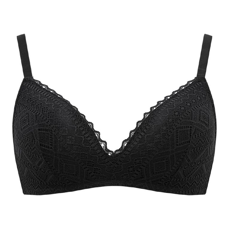 H&H Women's Ruby Lace Wirefree Bra, Black, hi-res