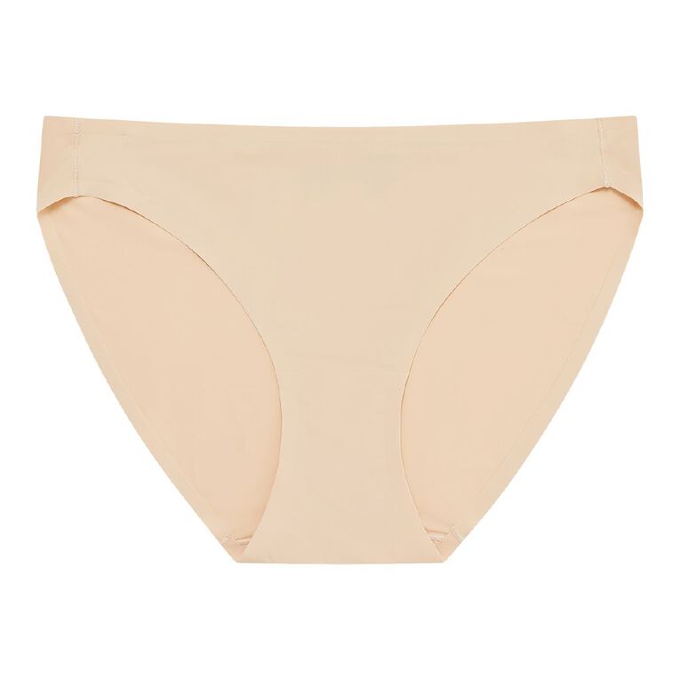 H&H Women's Micro No Show Bikini Briefs, Cream, hi-res