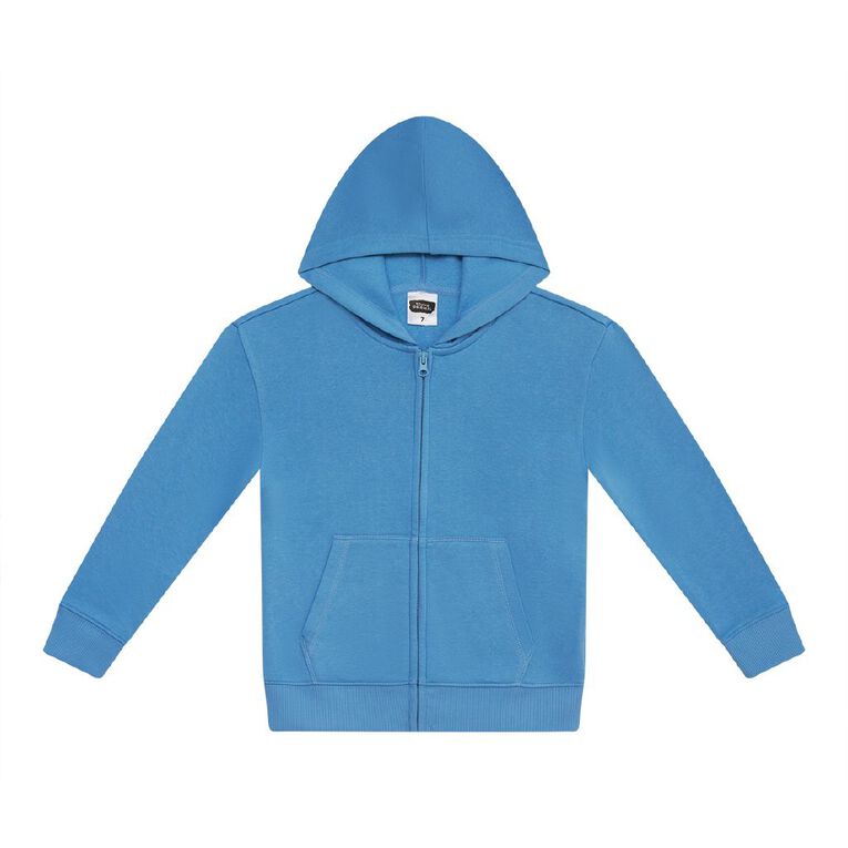 Young Original Zip Through Plain Hoodie Blue Light The Warehouse
