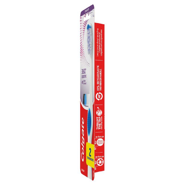 Colgate 360 Sensitive Pro Relief Toothbrush 2 Pack, , hi-res