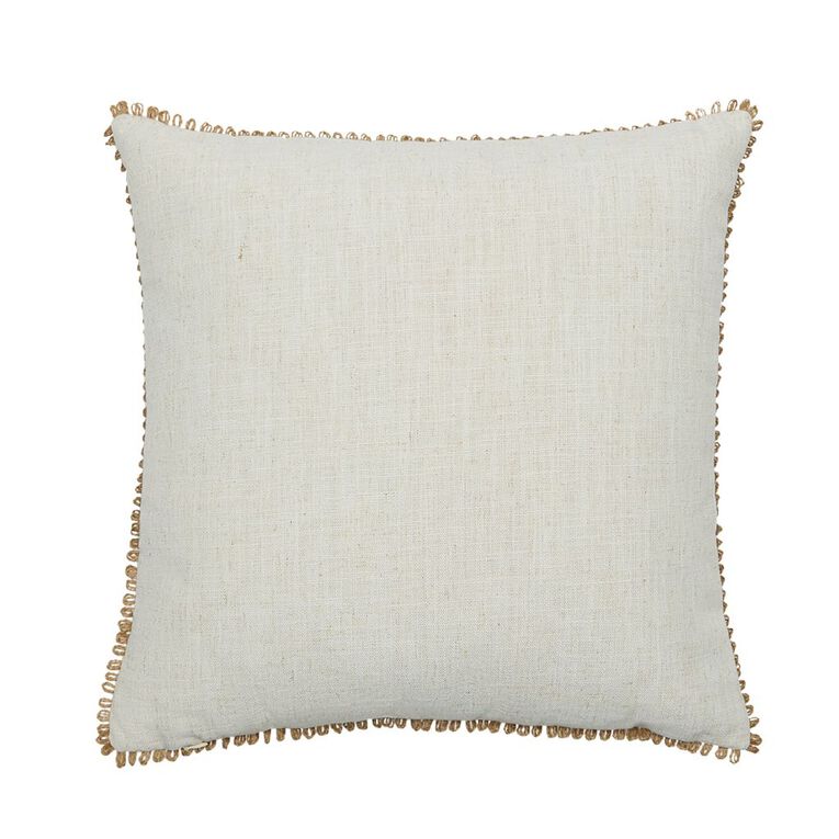 Living & Co Cushion Embroidered Bee Natural 45cm x 45cm, , hi-res