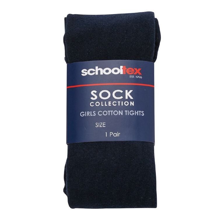 Schooltex Girls' Plain Tights, Navy, hi-res