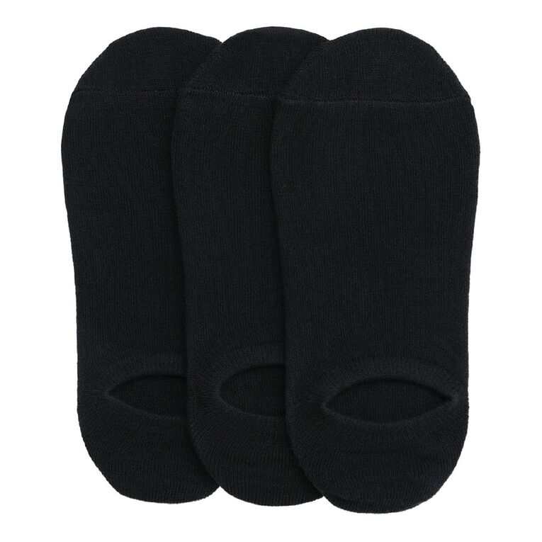 H&H Women's Sneaker No Show Sock 3 Pack, Black, hi-res