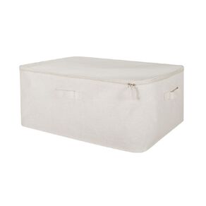 Living & Co Linen Blend Soft Storage Case with Zip Cream Large