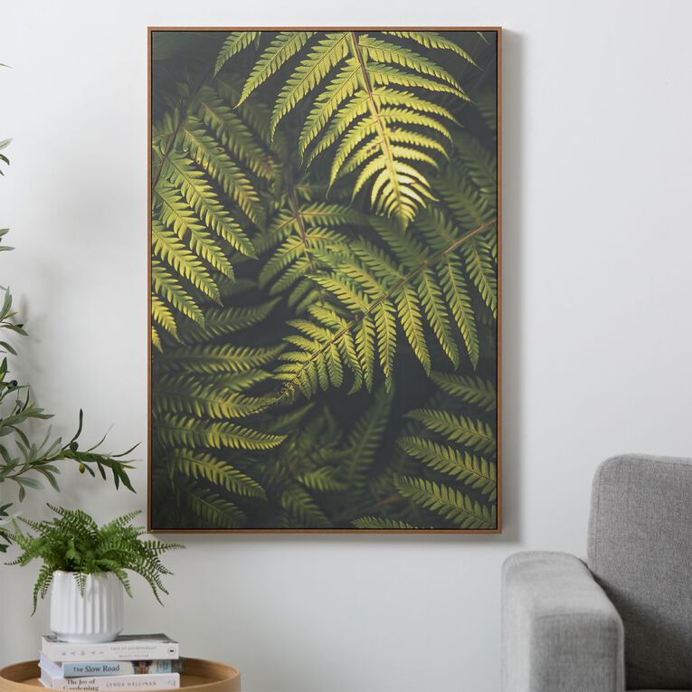Living & Co Fern Framed Canvas 70cm x 100cm, , hi-res