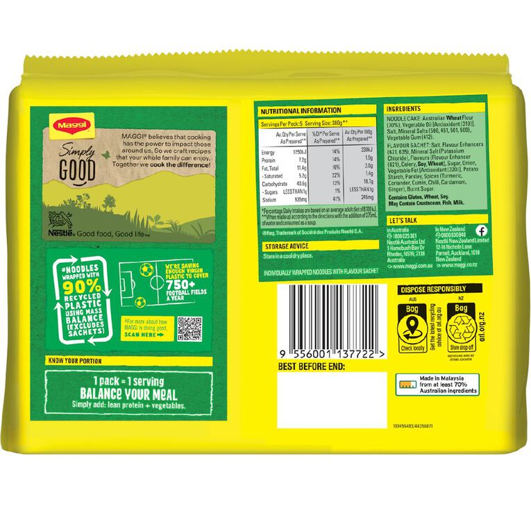 Maggi 2 Minute Noodles Chicken 5 Pack, , hi-res