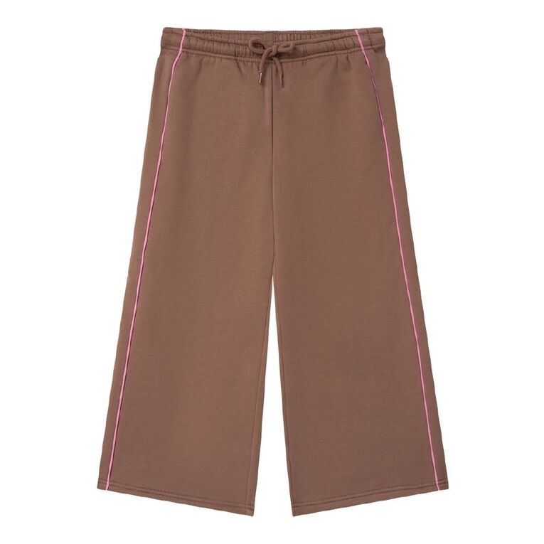 Young Original Contrast Wide Leg Trackpants, Brown Mid, hi-res