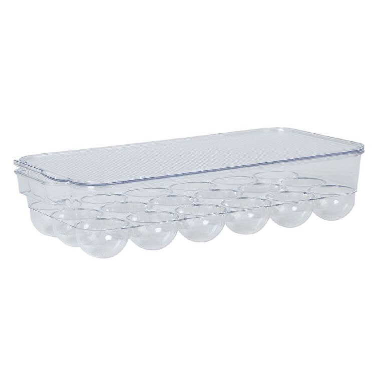 Living & Co 18 Egg Storage Container With Lid Clear, , hi-res