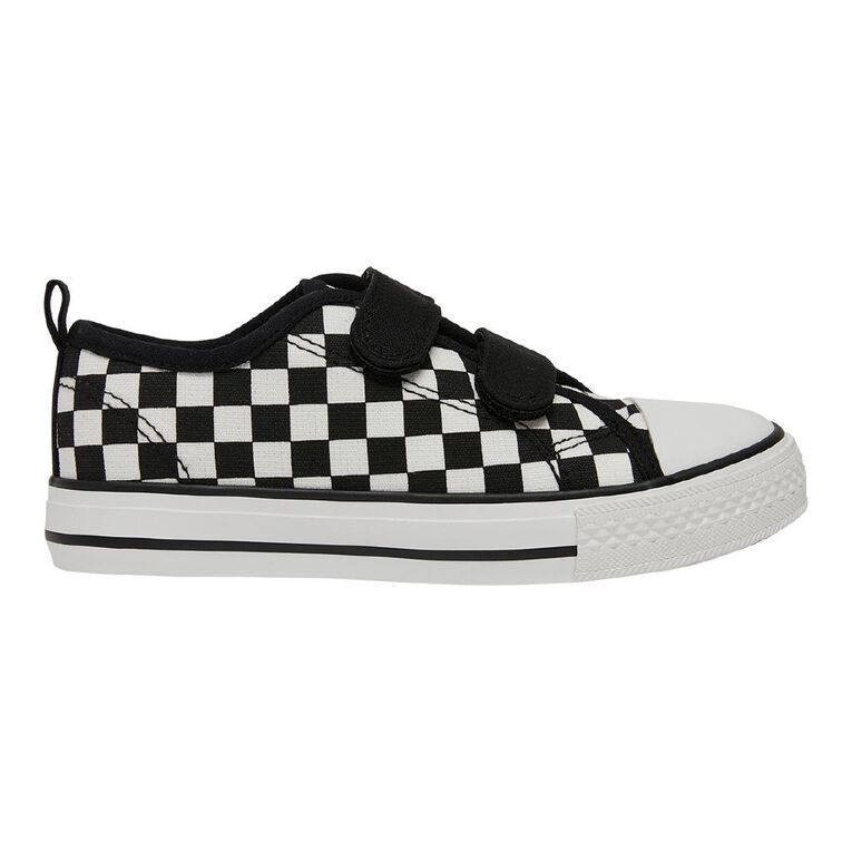 Young Original Senior Kids' Denver Sneakers, Black/White, hi-res