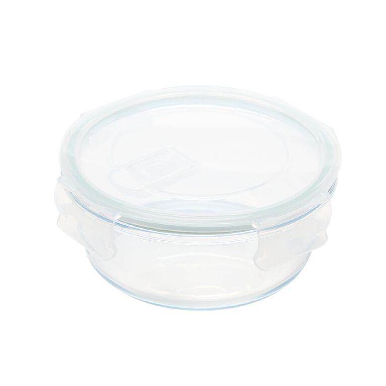Living & Co Round Glass Food Storage Container 550ml, , hi-res