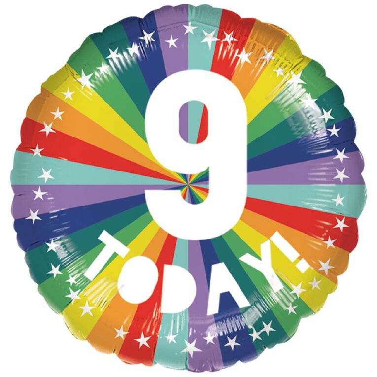 Anagram 45cm Standard Candy Rainbow 9 Today Balloon, , hi-res