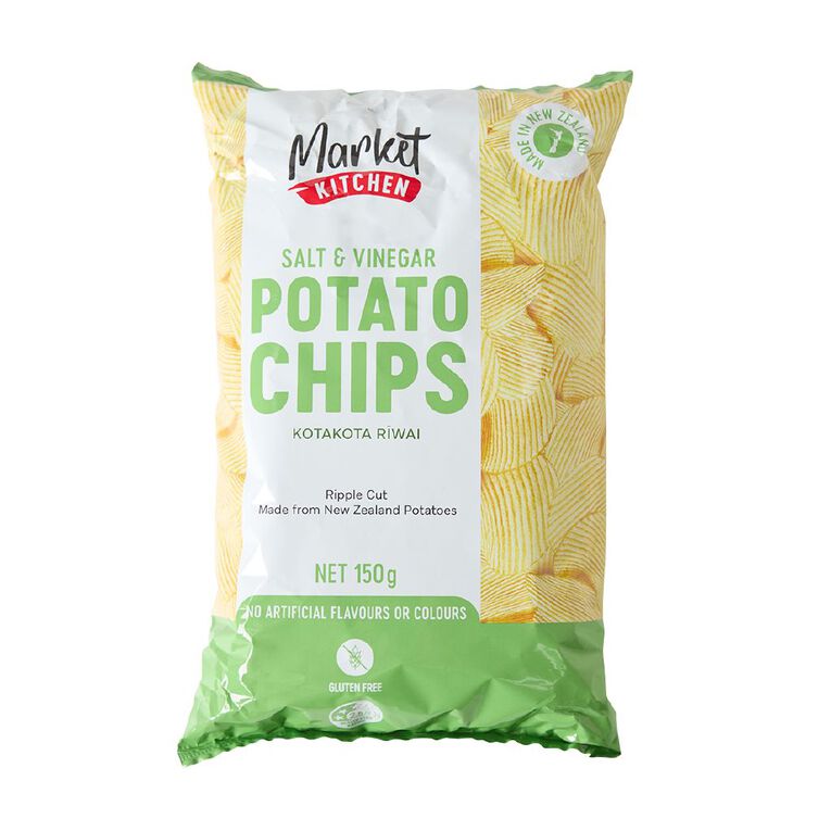 Market Kitchen Chips Salt & Vinegar 150g, , hi-res