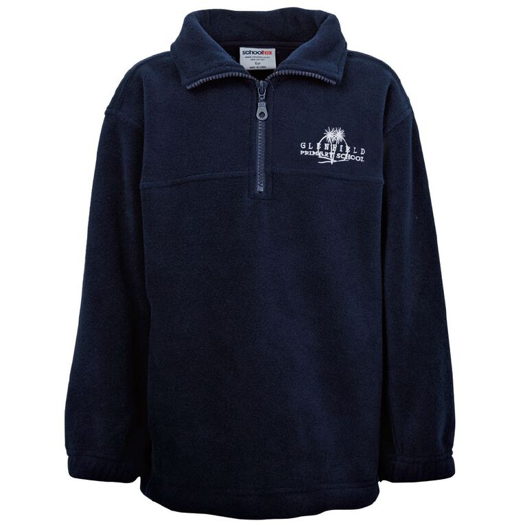 Schooltex Glenfield Polar Fleece Top with Embroidery, Navy, hi-res